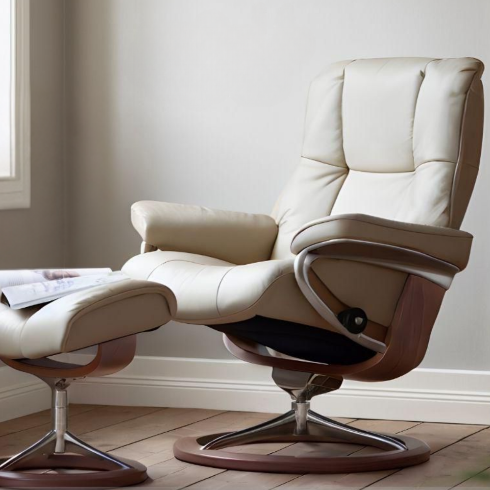 Sillón con pouf stressless Modelo MAYFAIR (M) pie Signature