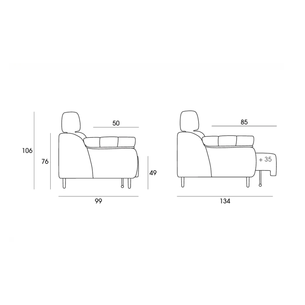 Sofá con asientos extraíbles con carro modelo BOOBOO tapizado Aquaclean