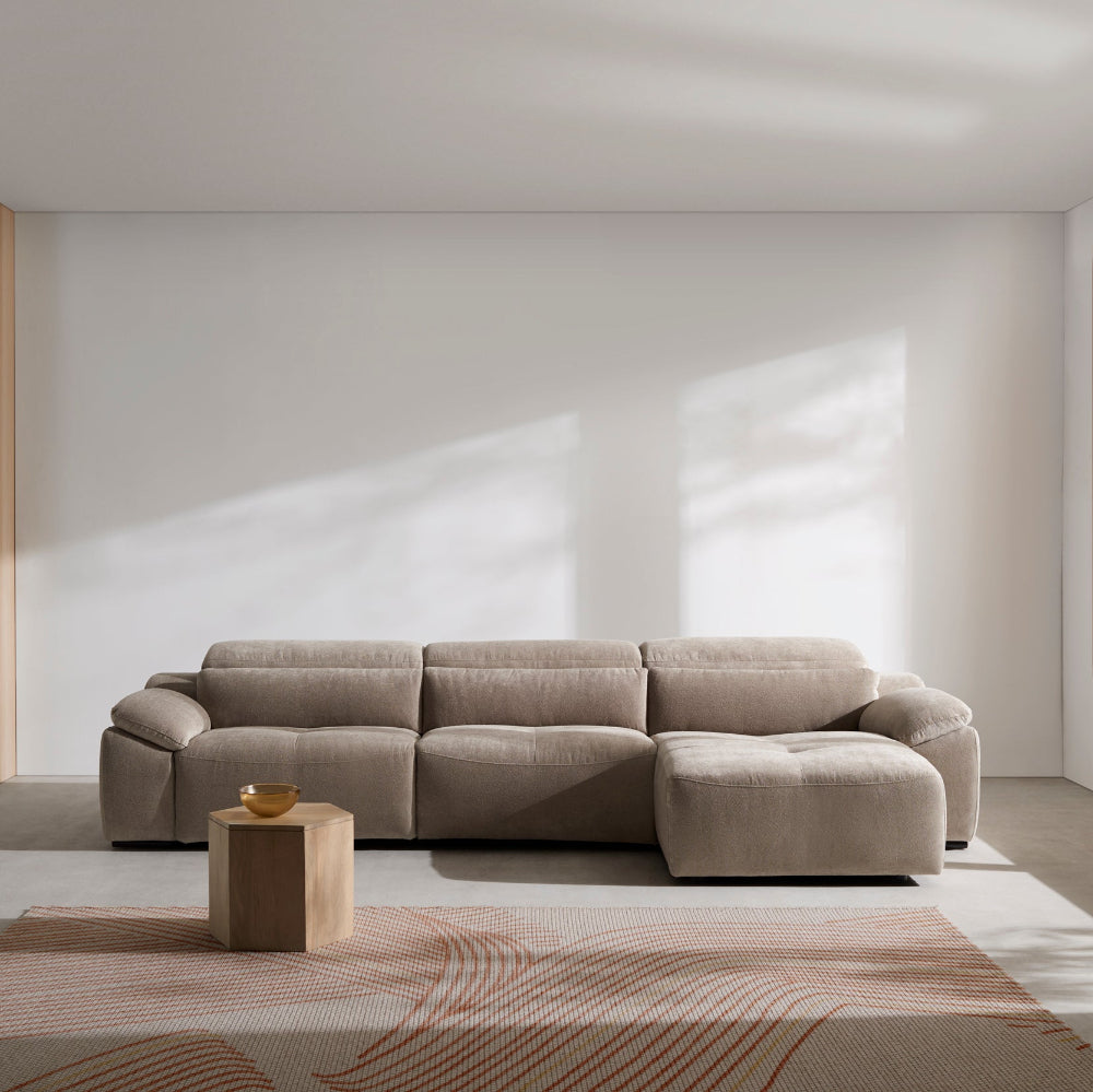 Chaiselongue BOSSANOVA con asientos relax y brazo almohada Tapizado Crevin