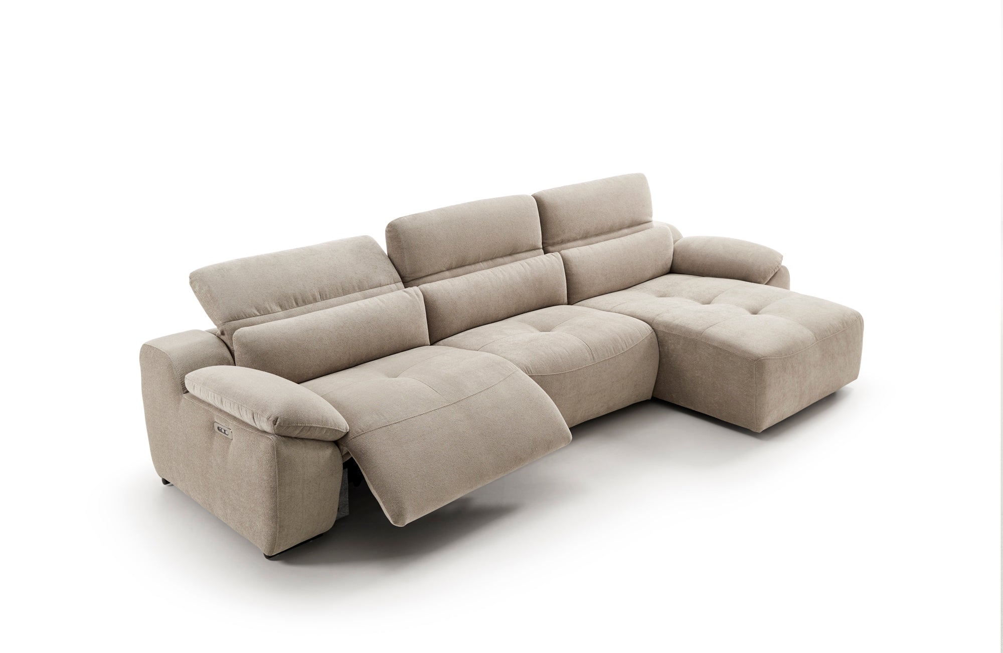 Chaiselongue BOSSANOVA con asientos relax y brazo almohada Tapizado Crevin