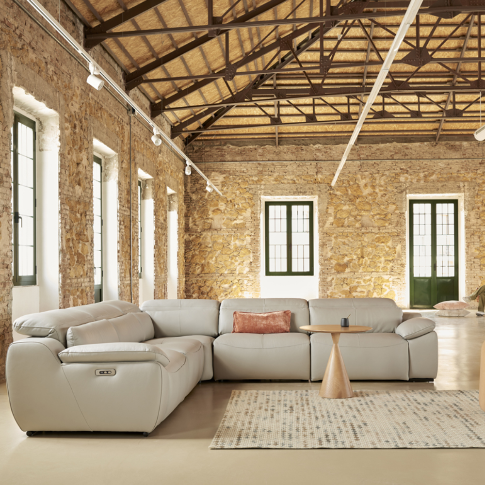 Rinconera con asientos relax modelo Bossanova en Piel