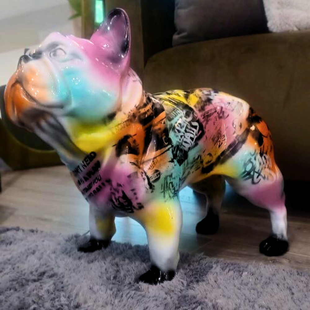 Figura Cerámica Bulldog Francés De Pie