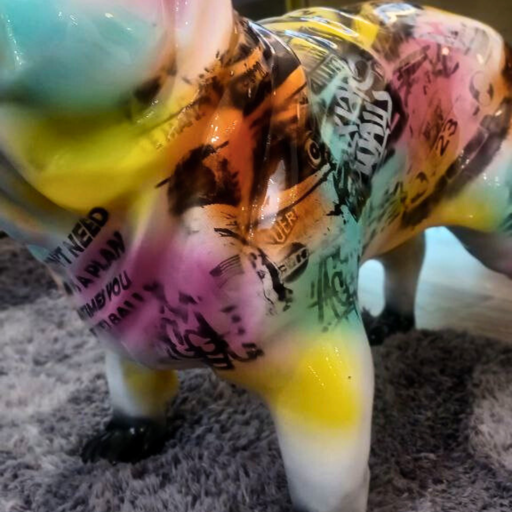Figura Cerámica Bulldog Francés De Pie