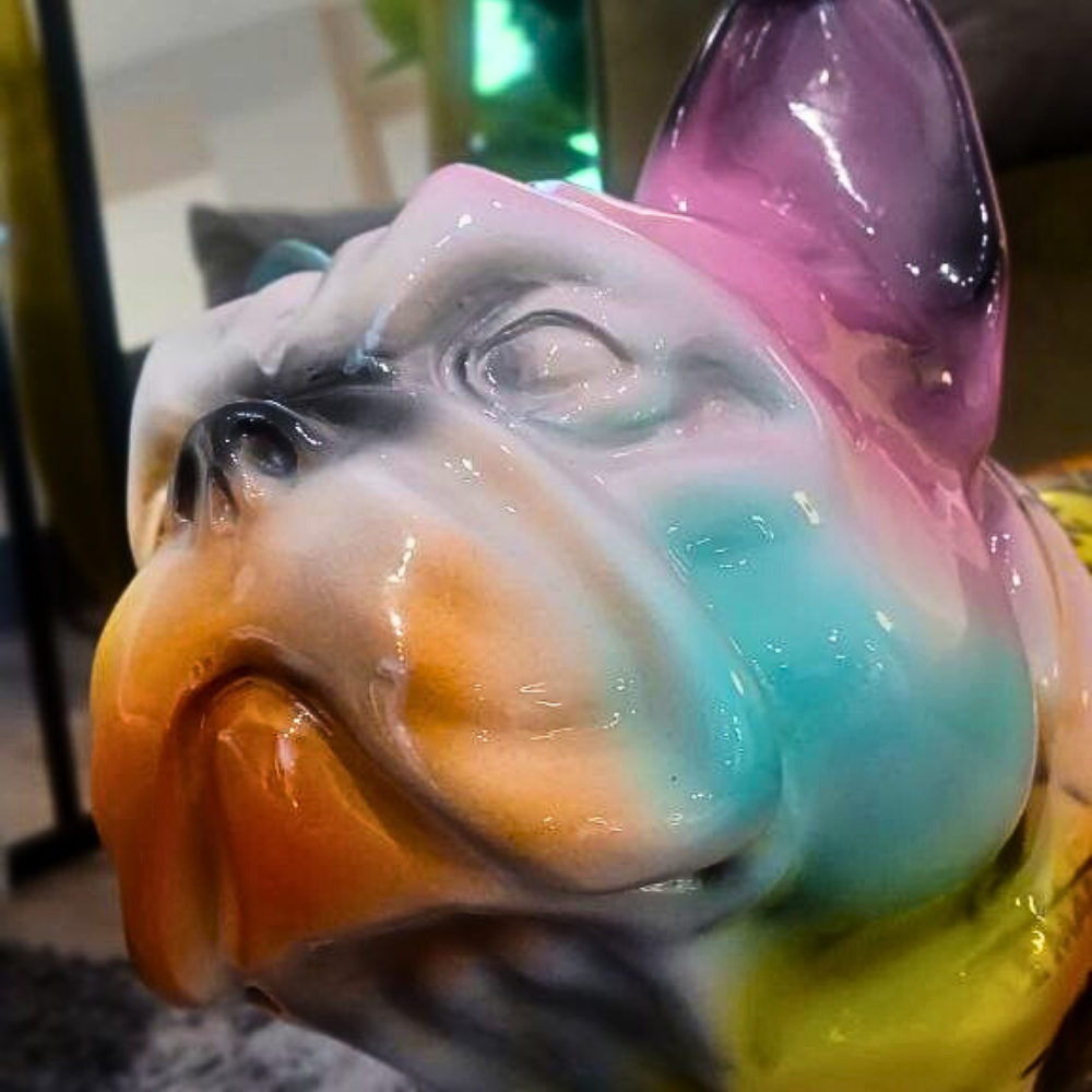 Figura Cerámica Bulldog Francés De Pie