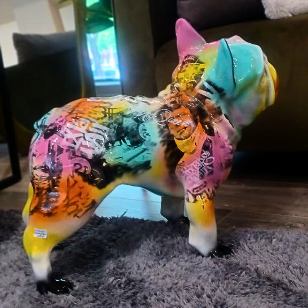 Figura Cerámica Bulldog Francés De Pie