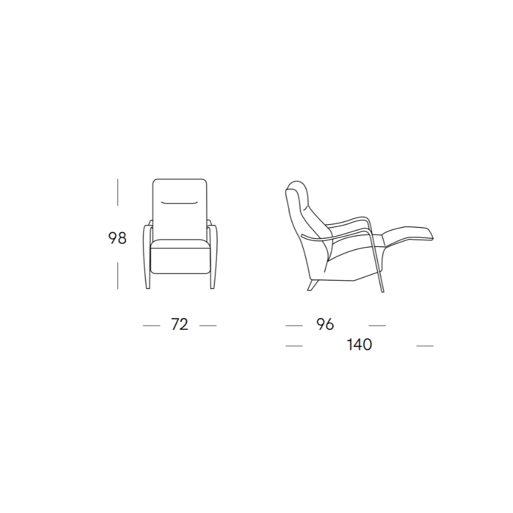 Butaca de diseño con apertura motorizada en reposapies modelo SIGMUND