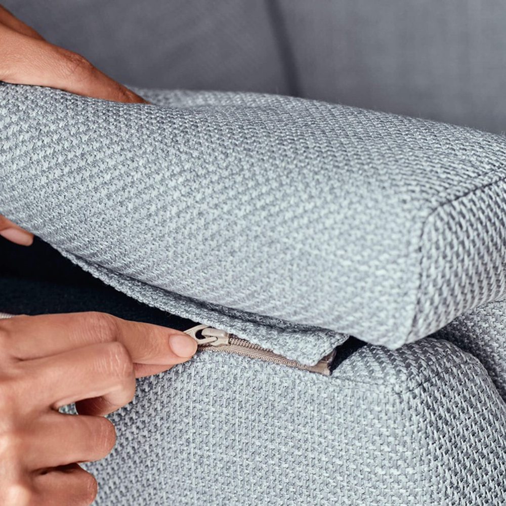 detalle del retirado de la funda de la Sillón Relax Motorizado Modelo ODIN
