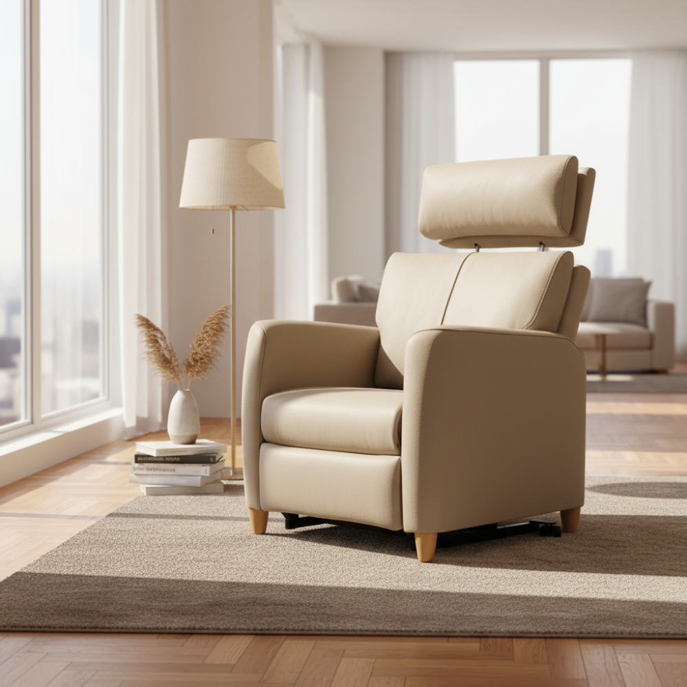 Sillón relax motorizado modelo CAPRICE en piel