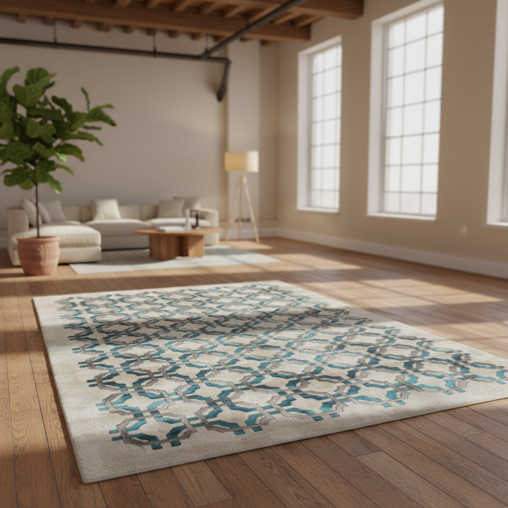 Alfombra moderna Casablanca fondo Azul