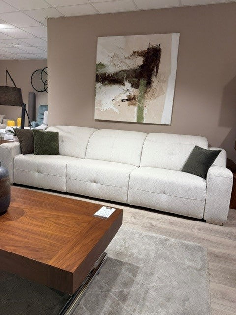 Sofá lineal modelo TRESOR con 2 asientos relax en Tela AQUACLEAN