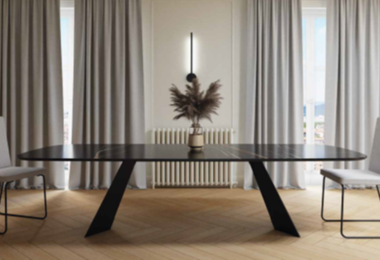 Mesa comedor de diseño Modelo Celia Tapa Cristal