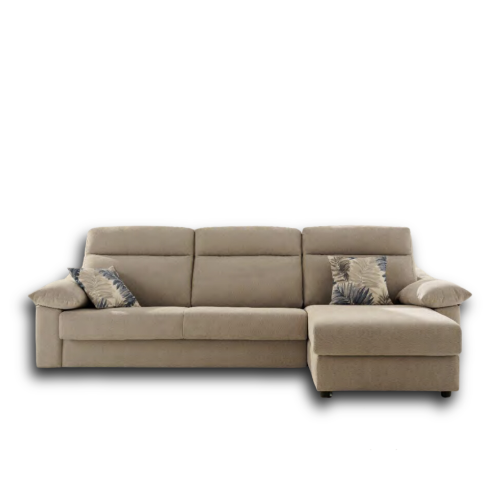 Sofá cama con chaiselongue modelo BERTON  Tapizado con entrega EXPRESS