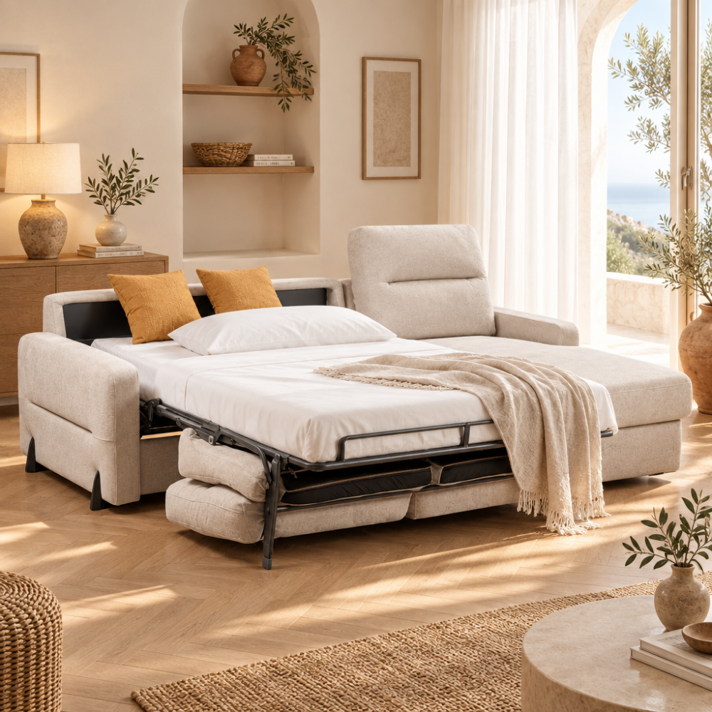 Chaiselongue cama con sistema de apertura italiano modelo ETNA