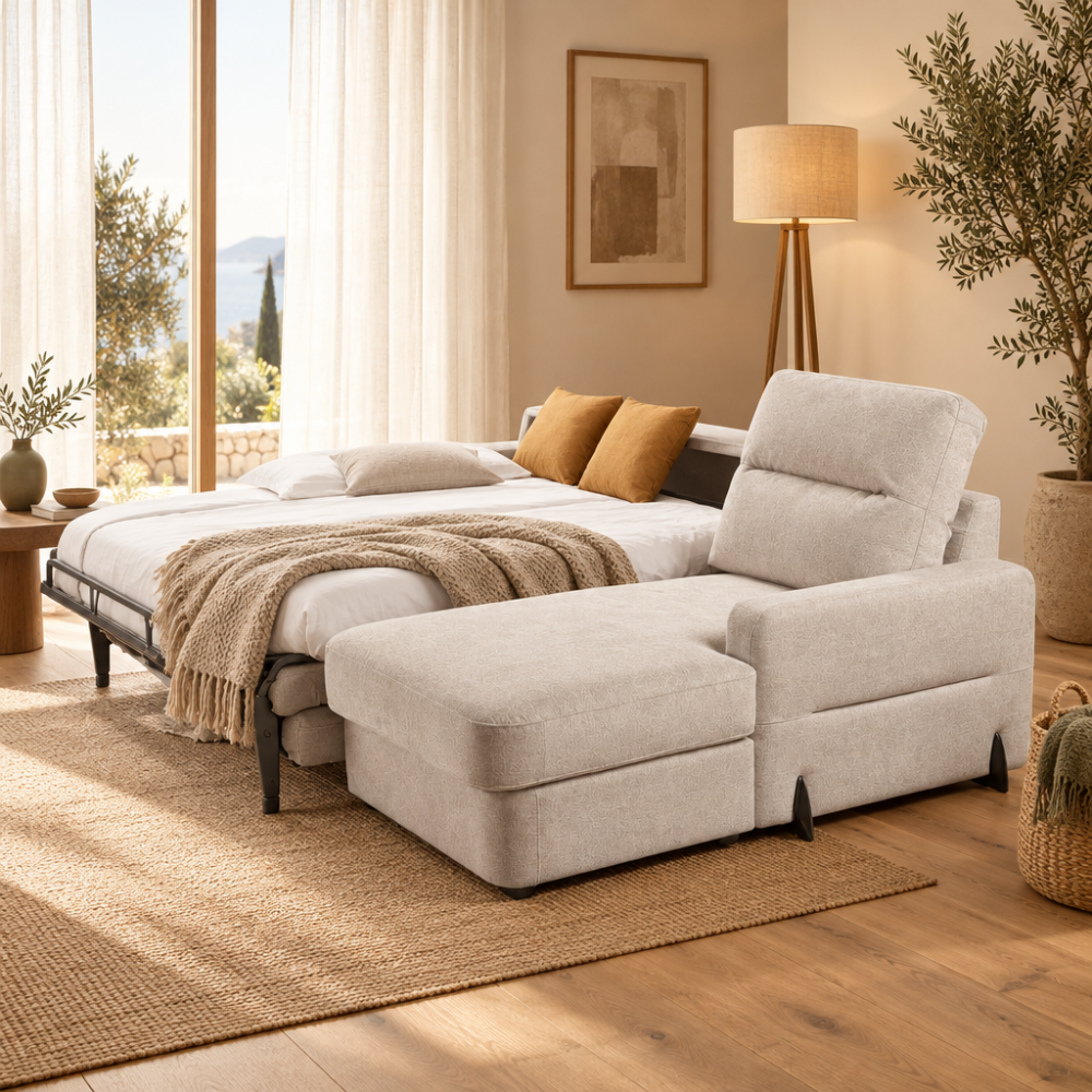 Chaiselongue cama con sistema de apertura italiano modelo ETNA
