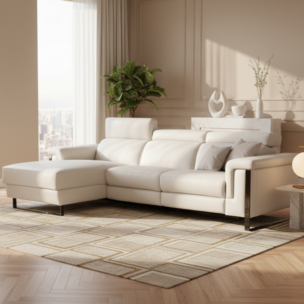 Chaiselongue de diseño modelo CUPERTINO Tapizado Piel