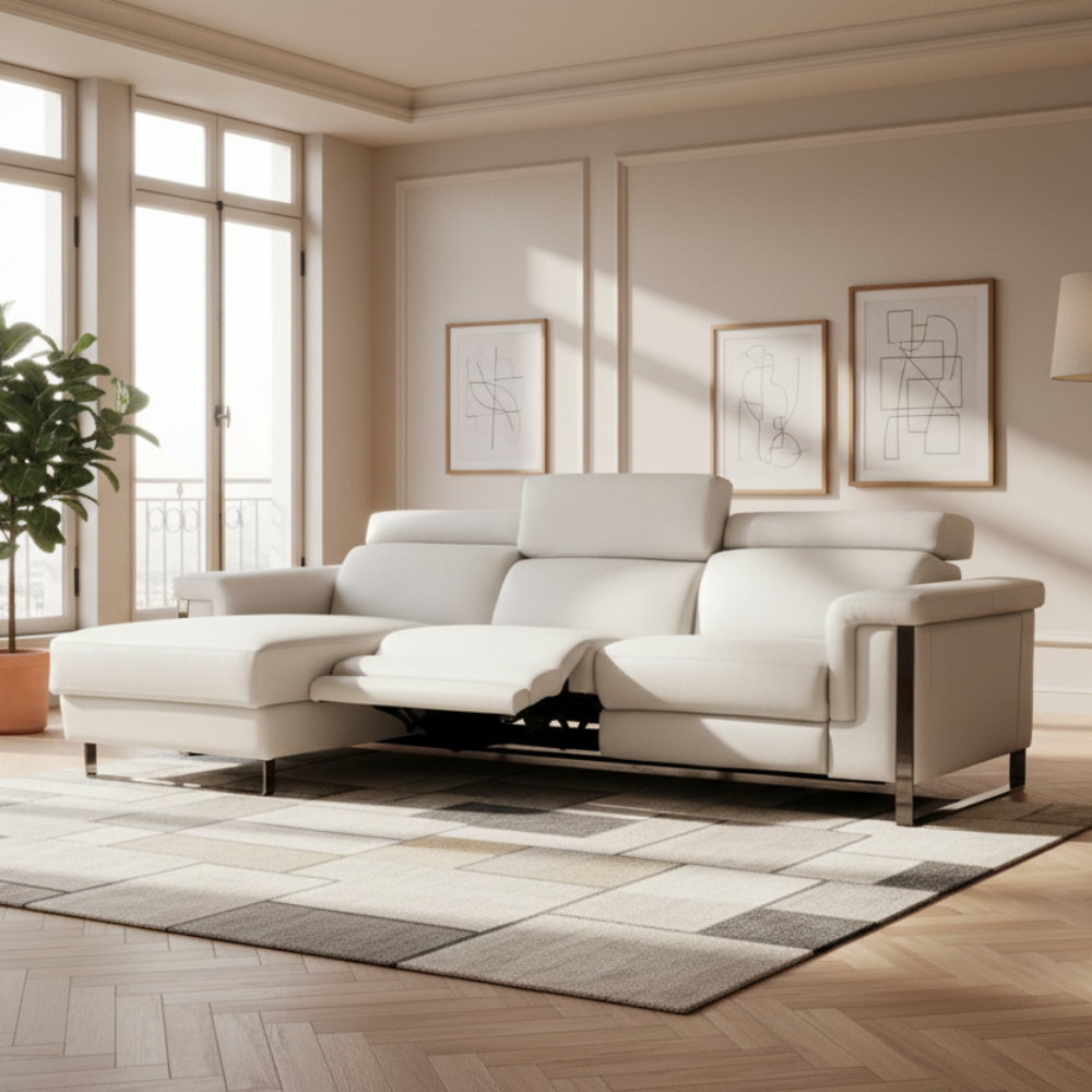 Chaiselongue de diseño modelo CUPERTINO Tapizado Piel