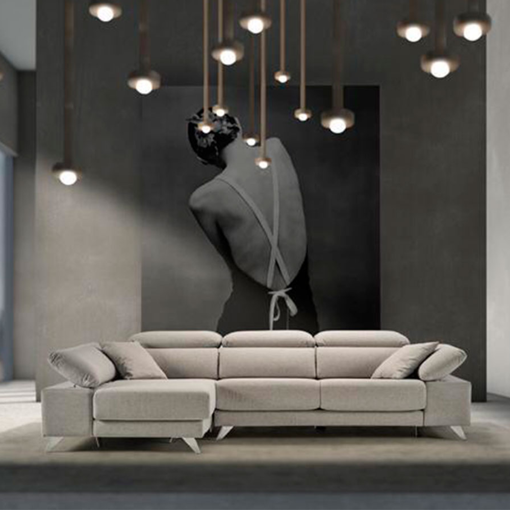 Sofá modelo Nice con Chaiselongue Tapizado Antimanchas