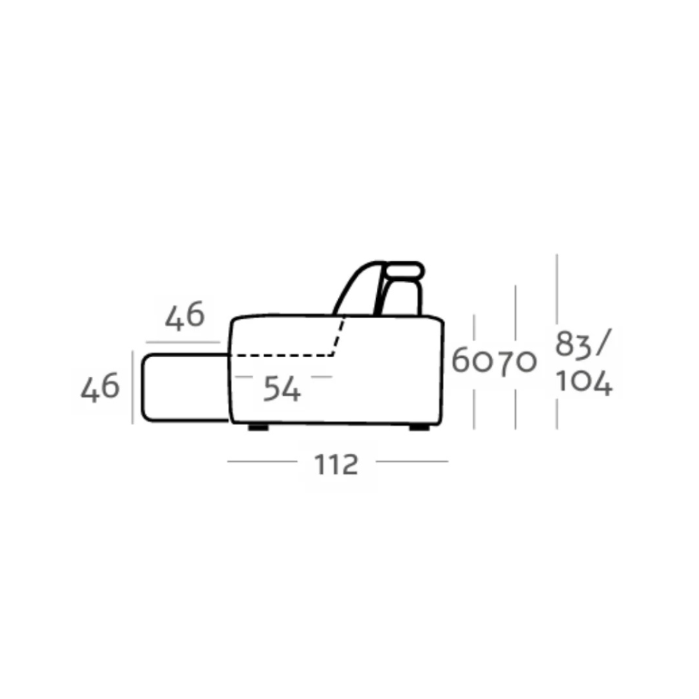 Chaisselongue modelo CLARK con Cabezales Elevable y Asientos Deslizantes con Carro motorizados