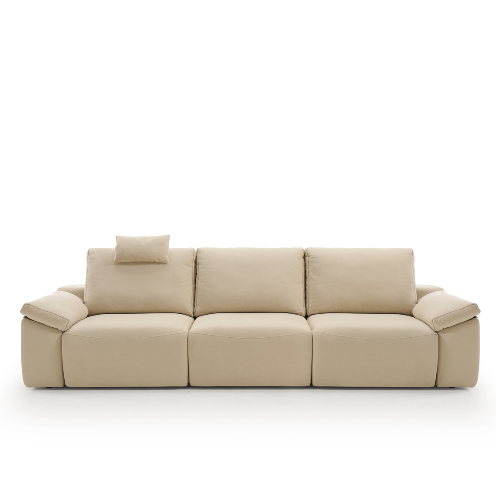 Sofá con tres asientos extraíbles a suelo motorizados modelo CLOUD