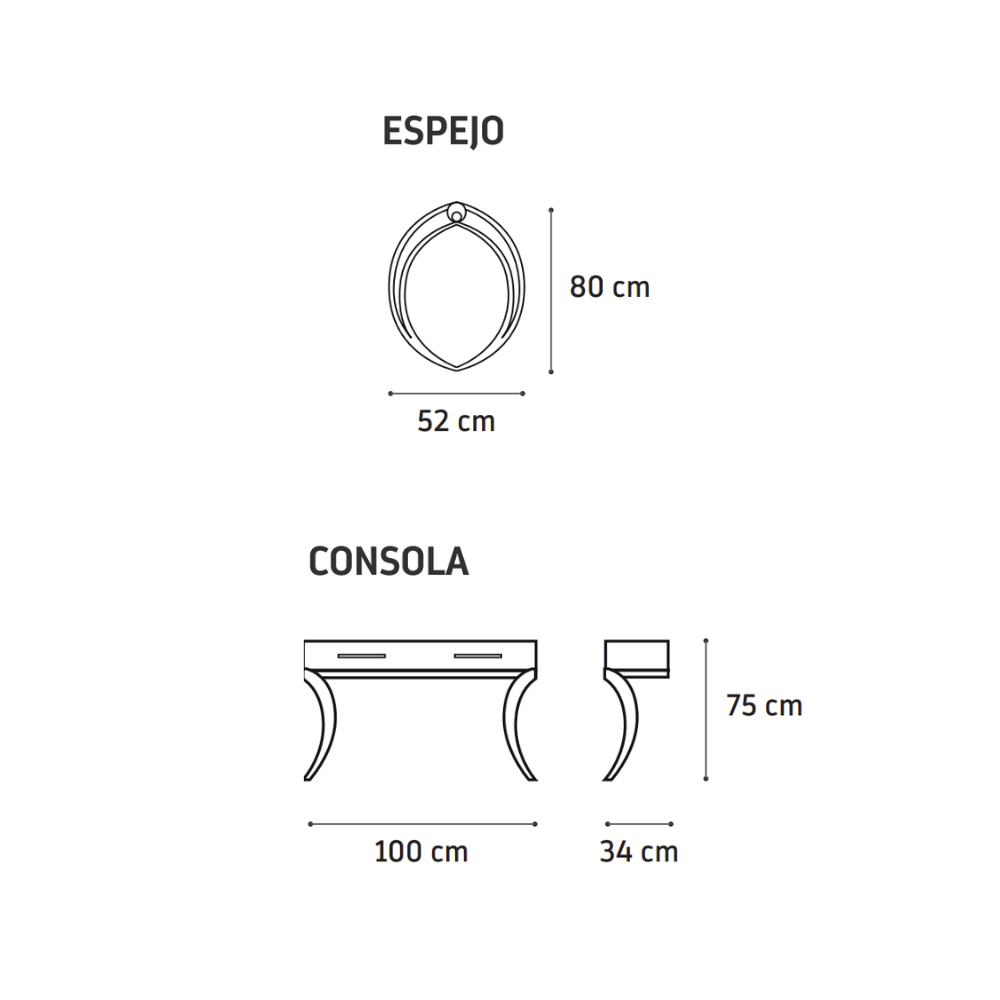 Consola y Espejo Olimpo