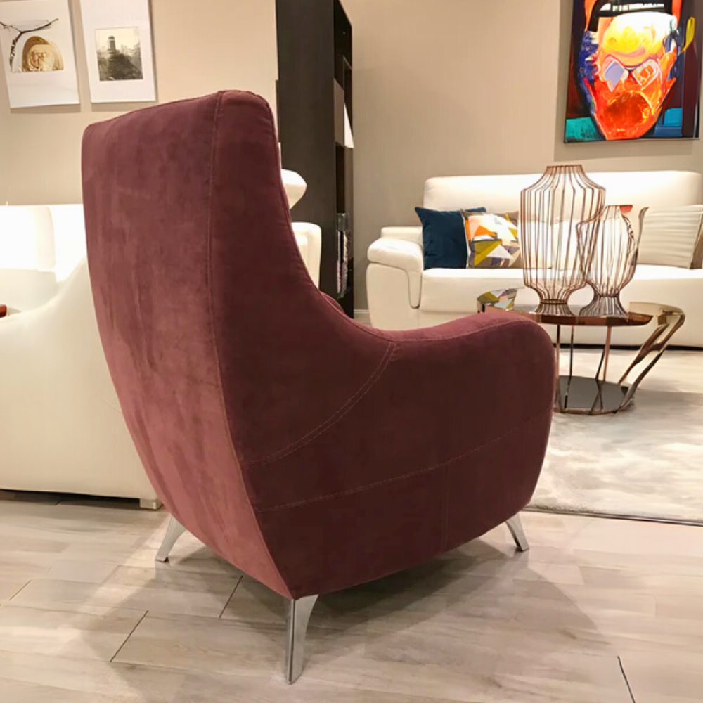 Butaca de diseño modelo COZZI en tejido Aquaclean Bellagio (Terciopelo)