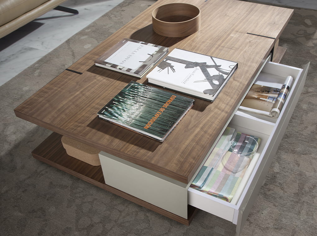 Mesa de diseño rectangular con cajones