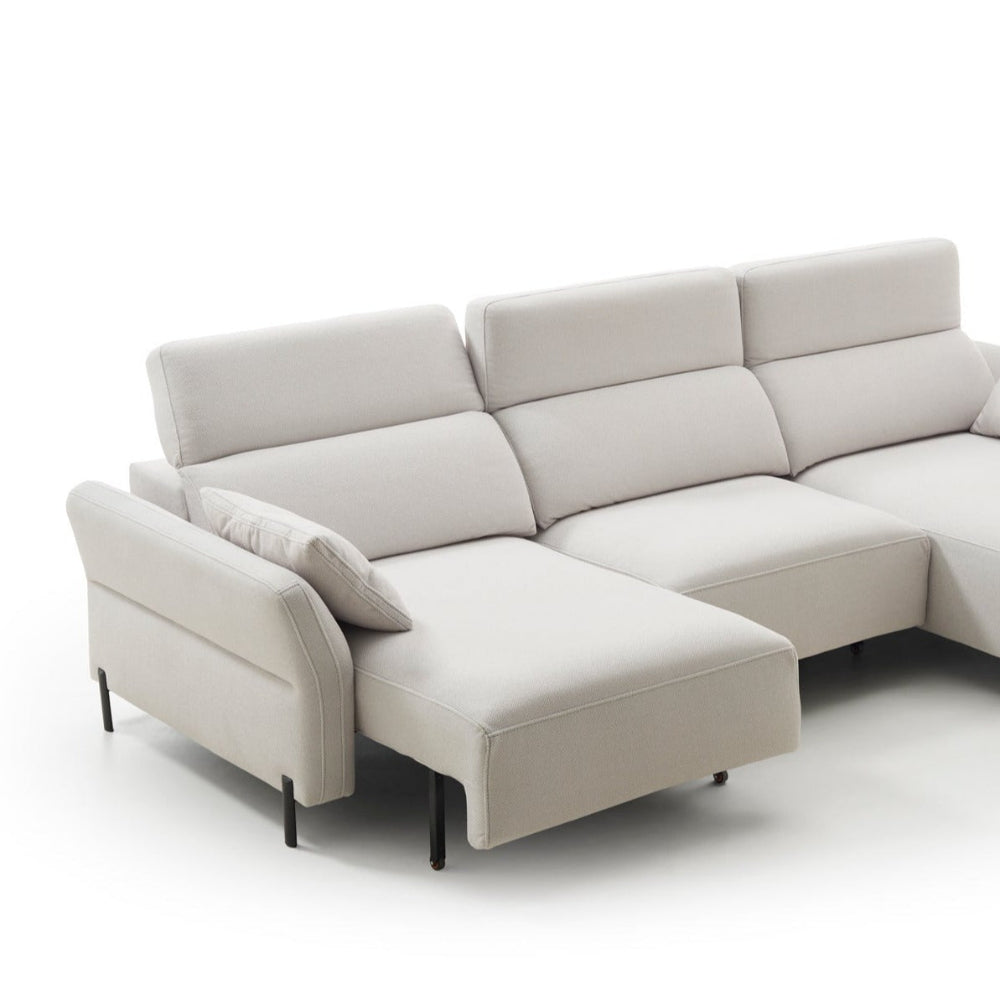 Chaiselongue de diseño con asientos deslizantes pata alta a suelo modelo ELOISA