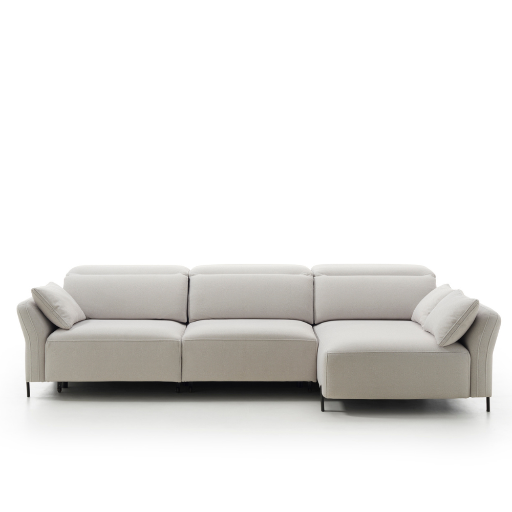 Chaiselongue de diseño con asientos deslizantes pata alta a suelo modelo ELOISA