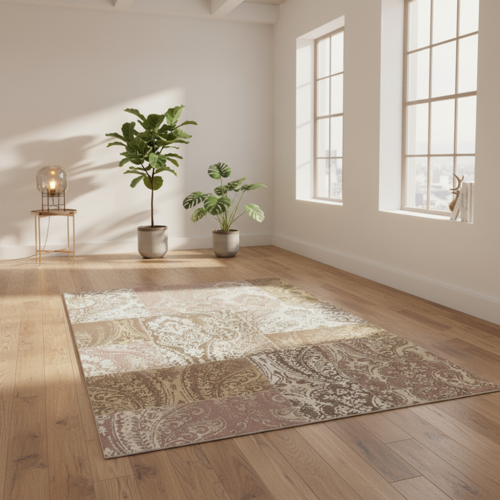 Alfombra de diseño Fendi beige tostado