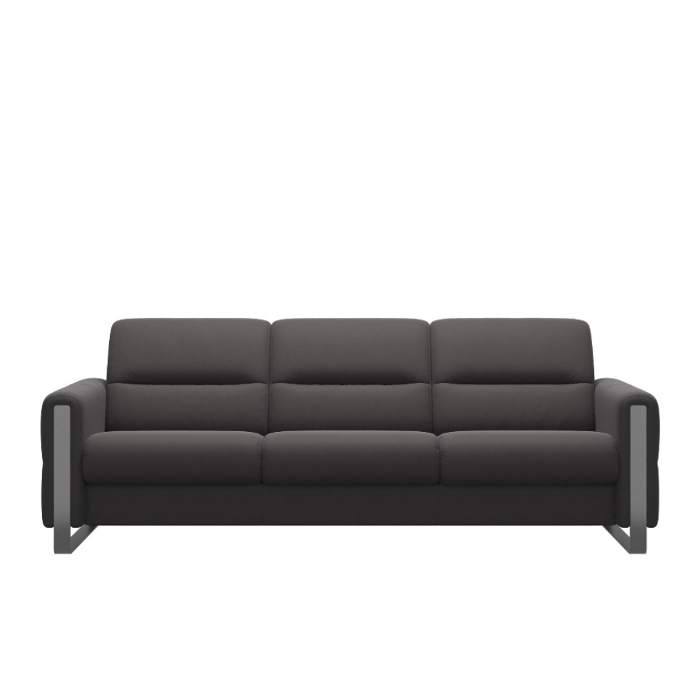 Sofá 3 plazas modelo FIONA Stressless® Comfort Zones™ Brazo METAL piel Paloma