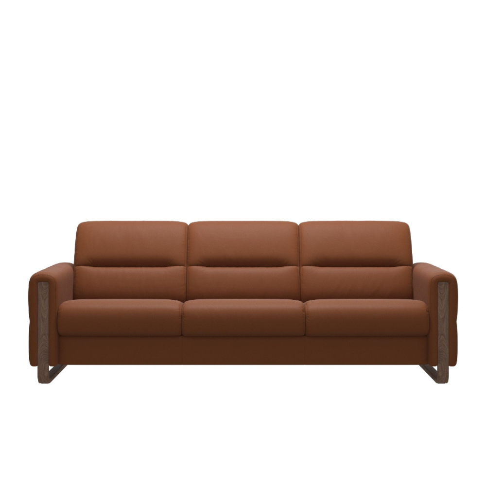 Sofá 3 plazas modelo FIONA Stressless® Comfort Zones™ Brazo WOOD piel Paloma