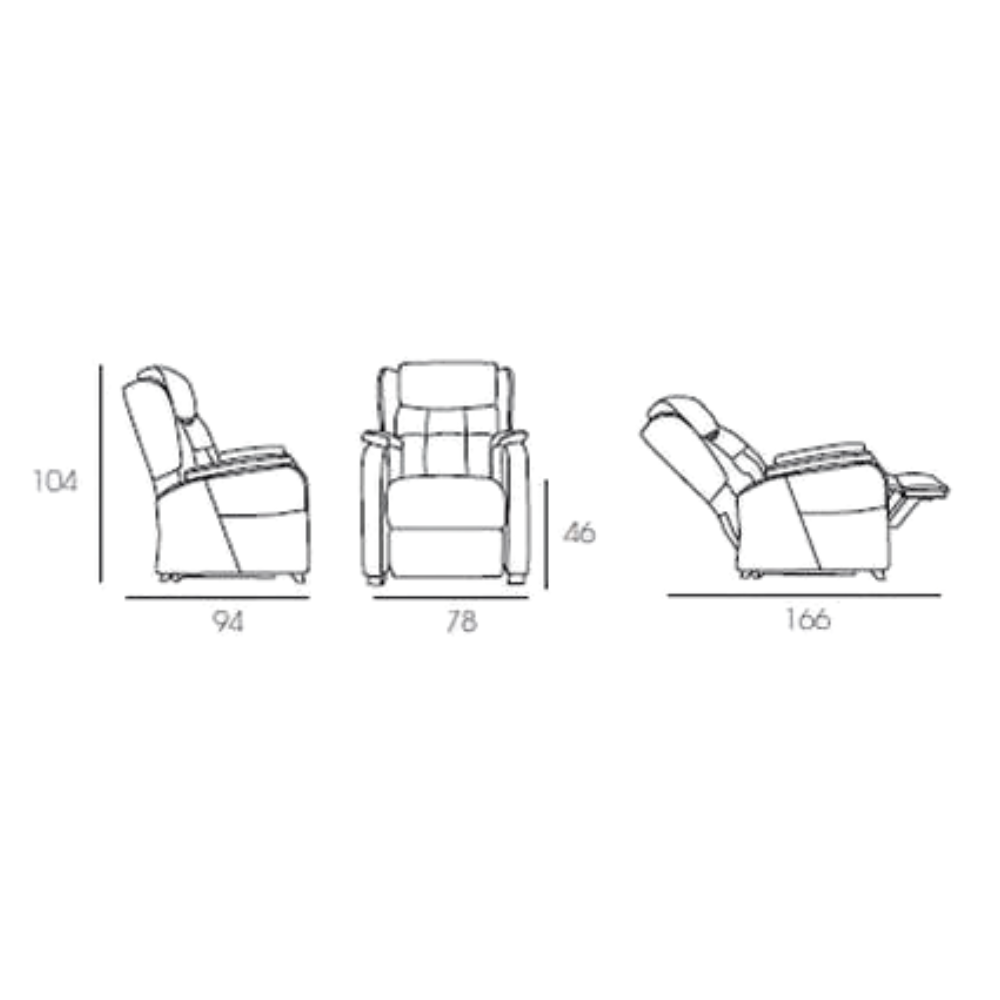 Sillón relax con función Power-lift modelo TREBOL Tapizado Antimanchas