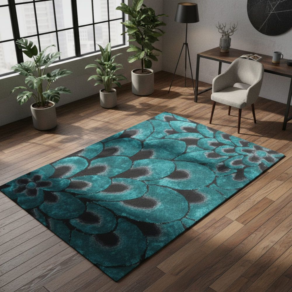 Alfombra de diseño tridimensional Garden Aqua