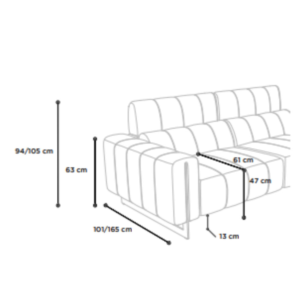 Sofá relax de diseño modelo HAMPTON con cabezal eléctrico ajustable