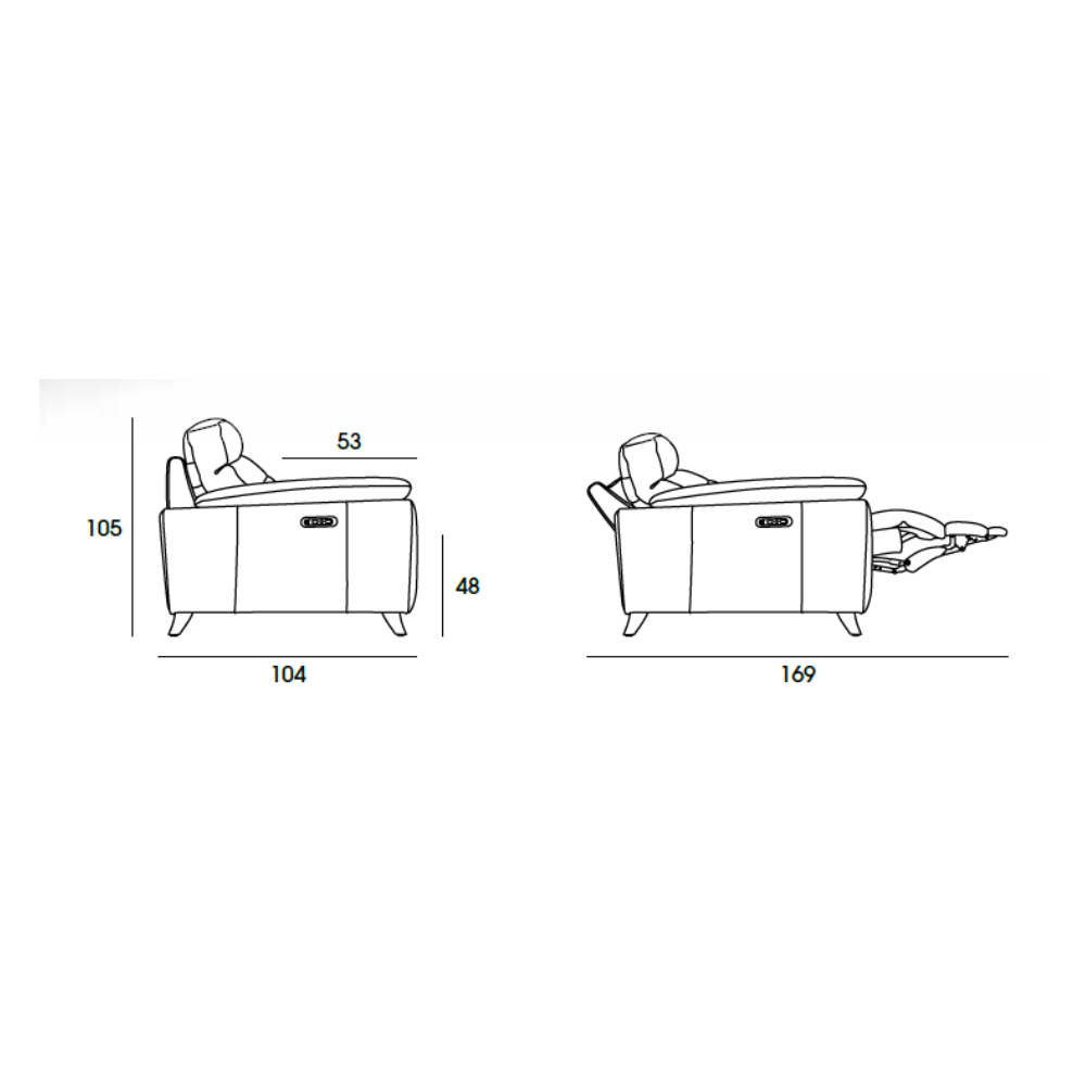 Butaca relax modelo HENRIETTA en piel