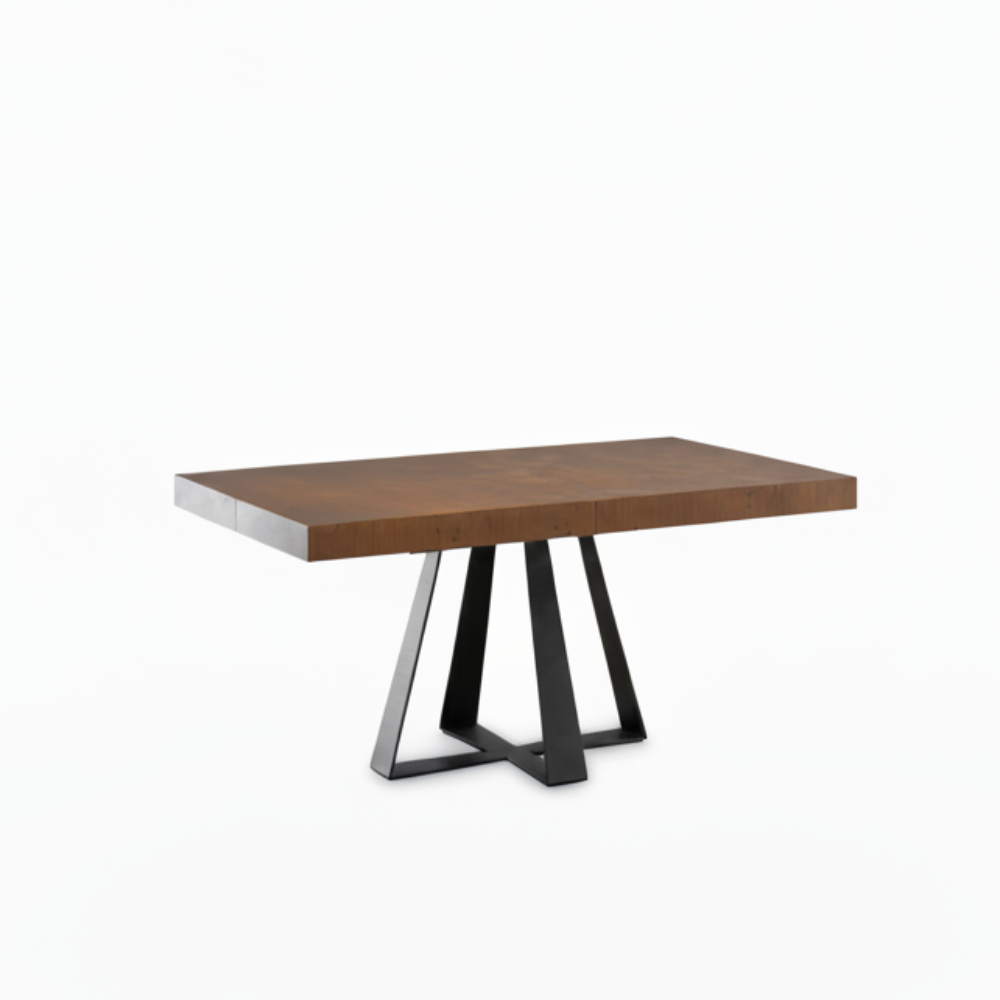 Mesa comedor de diseño extensible modelo IN-CRS tapa madera