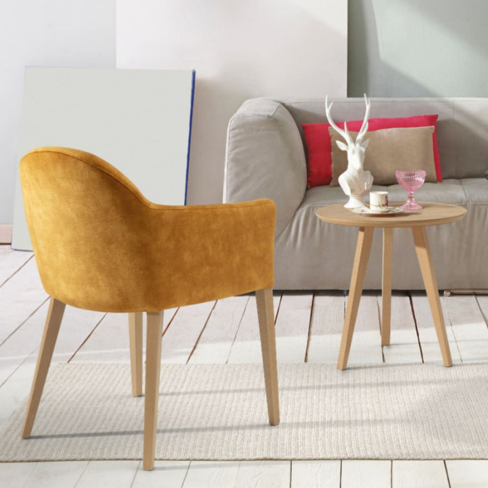 Silla con Brazo para Mesa de Comedor Pata Madera