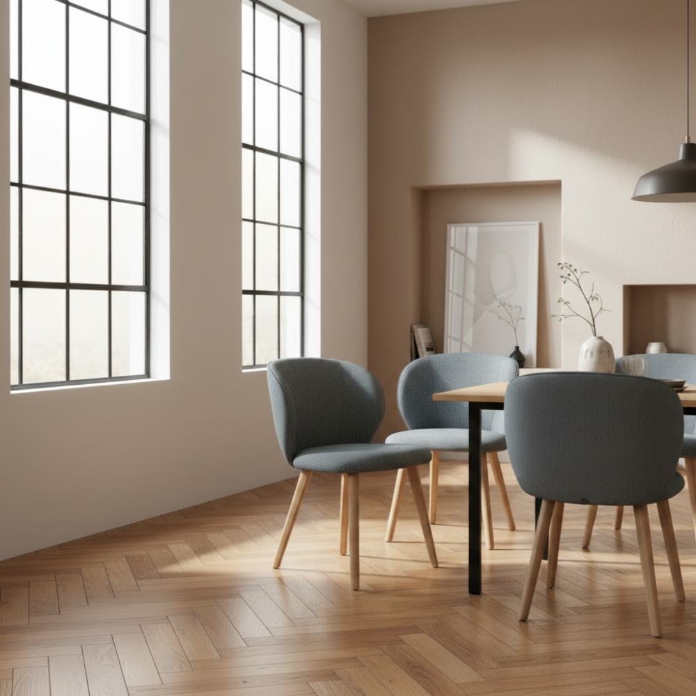 Silla Redondeada para Mesa de Comedor Pata Madera