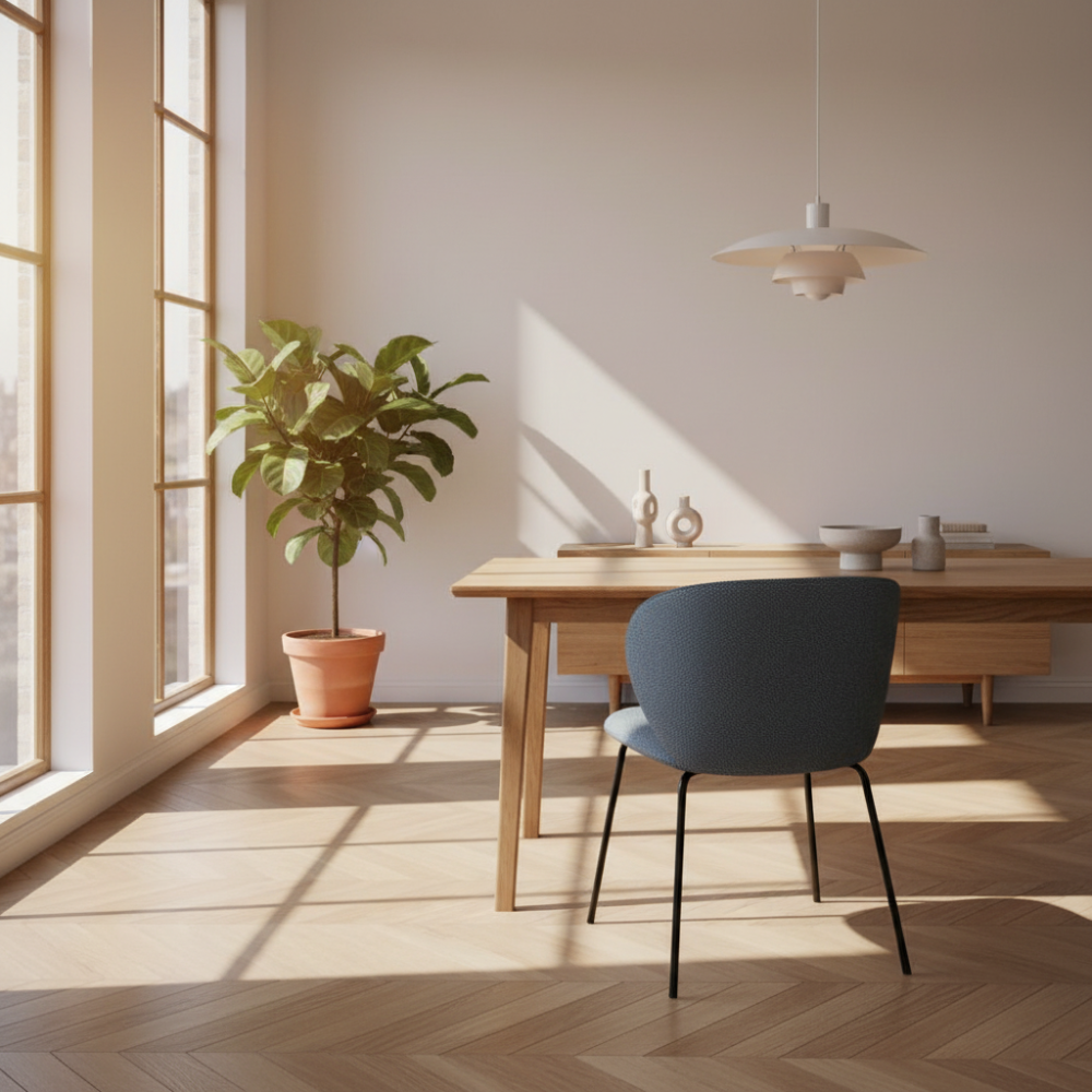 Silla Redondeada para Mesa de Comedor Pata Metal