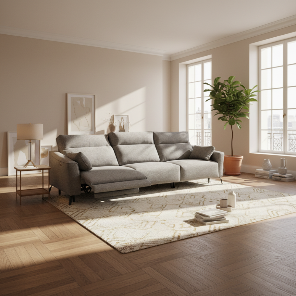 Sofá relax 3 plazas modelo MADAGASCAR tapizado Aquaclean