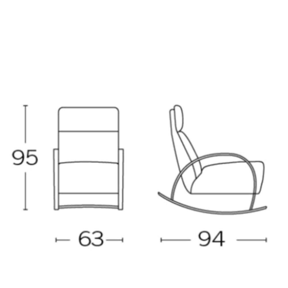 medidas de sillon mecedora modelo declo