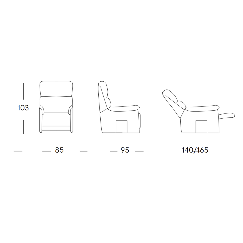 Sillón Relax Manual Modelo SIPAR Tapizado Aquaclean