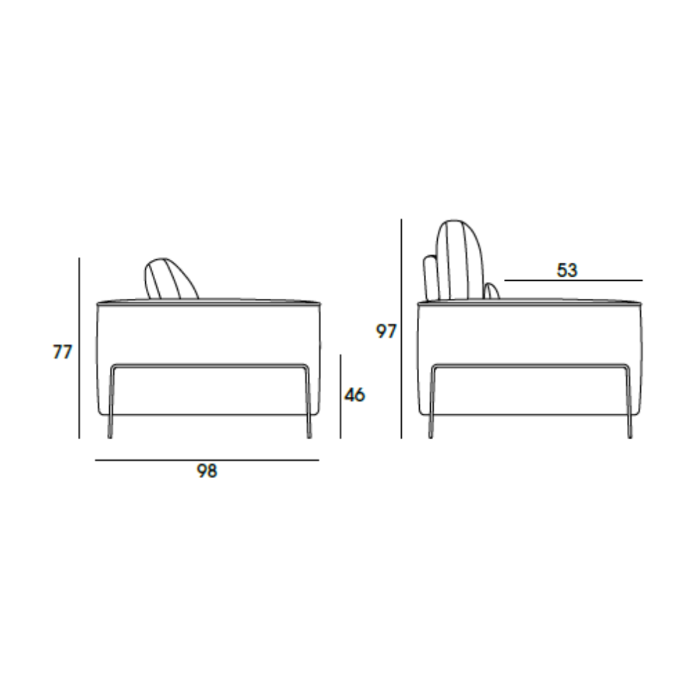 Chaiselongue modelo AUSTRAL tapizado Aquaclean