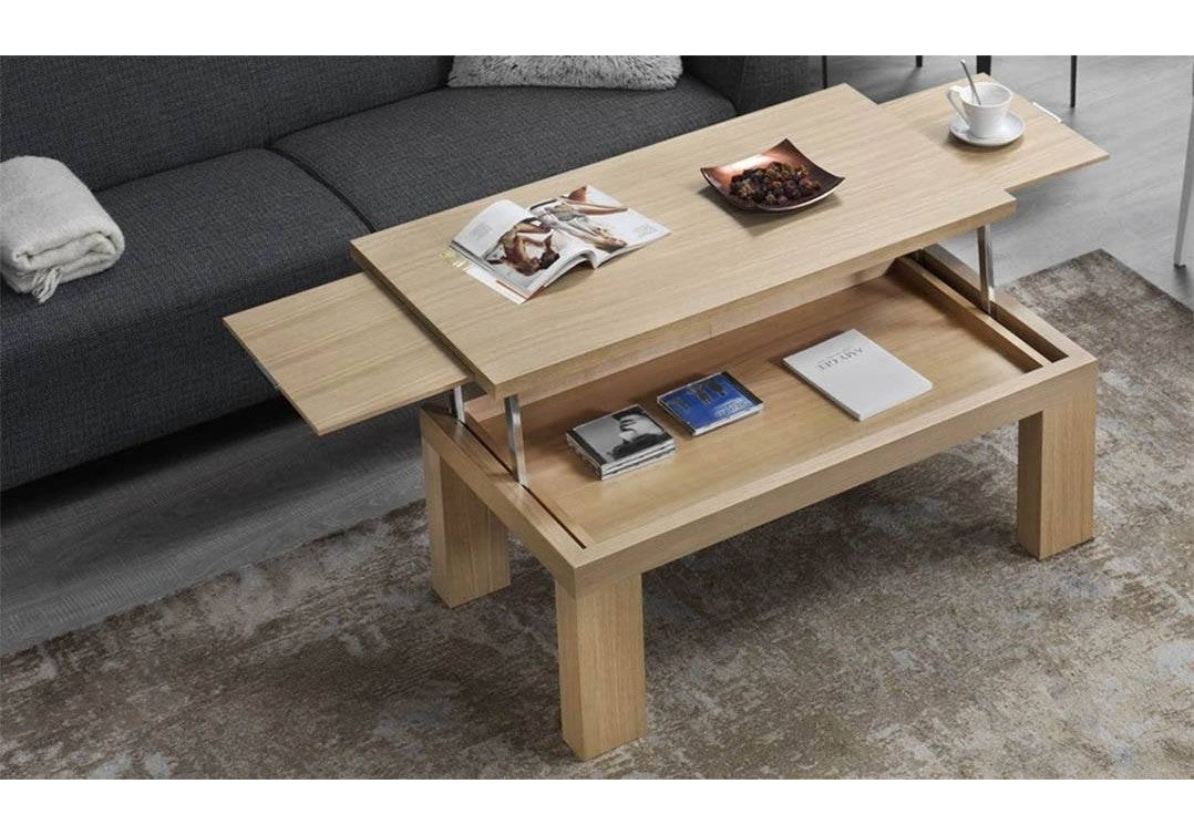 Mesa centro de diseño elevable y extensible