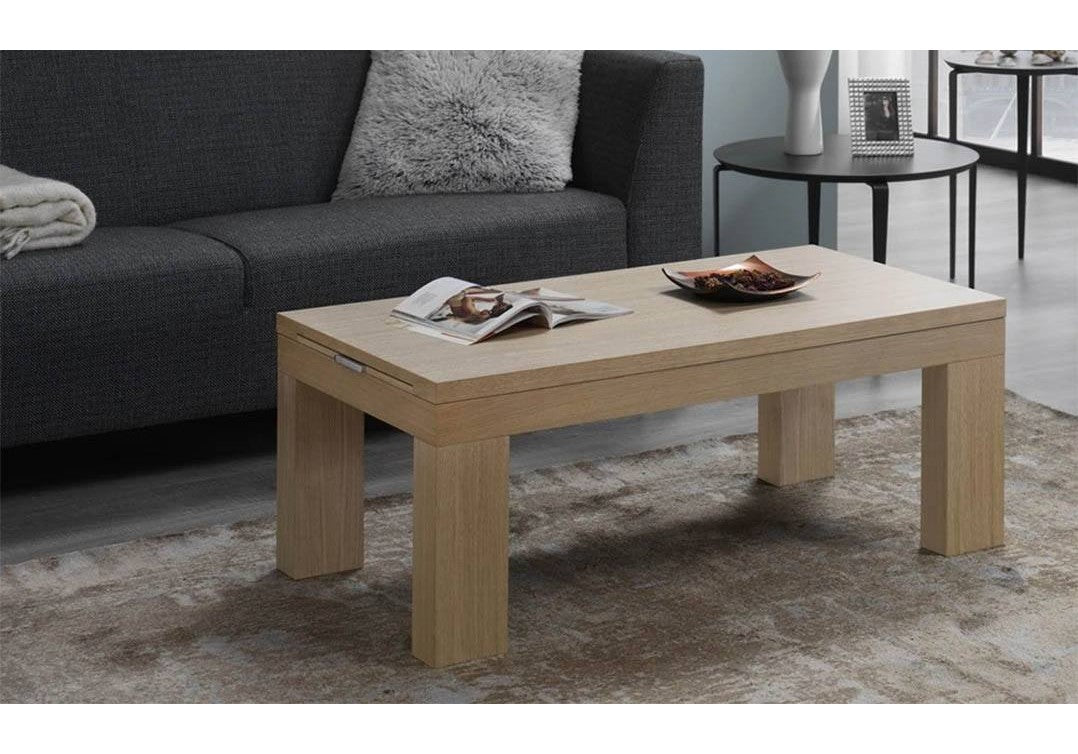 Mesa centro de diseño elevable y extensible