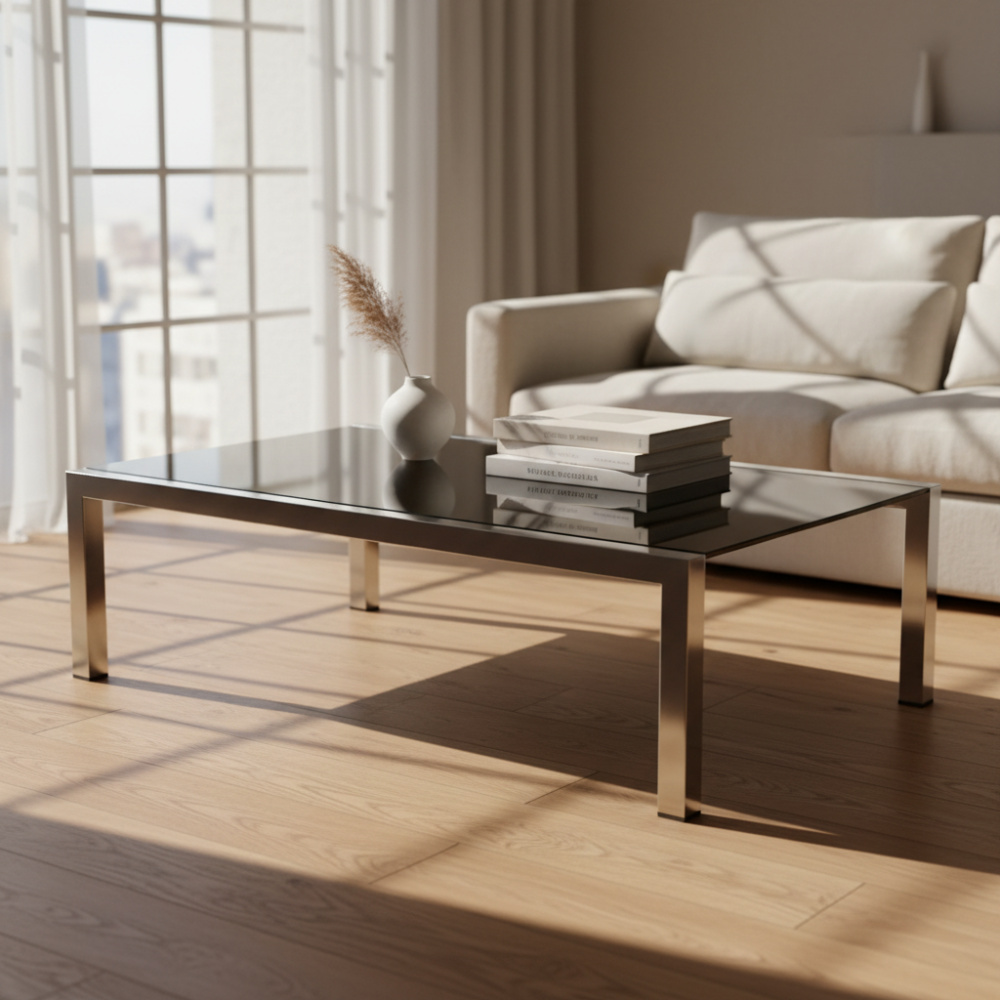 Mesa de centro Acero y Tapa Lacada Modelo 4300