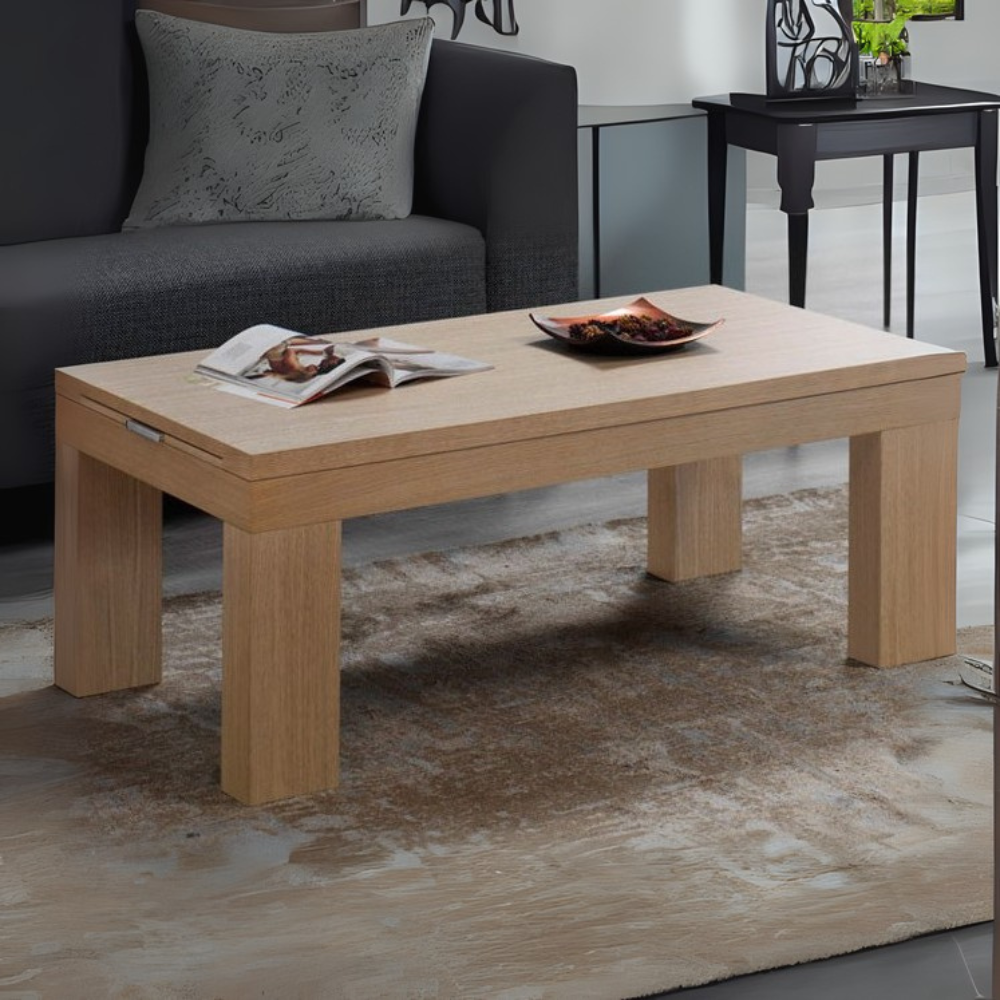 Mesa centro de diseño elevable y extensible