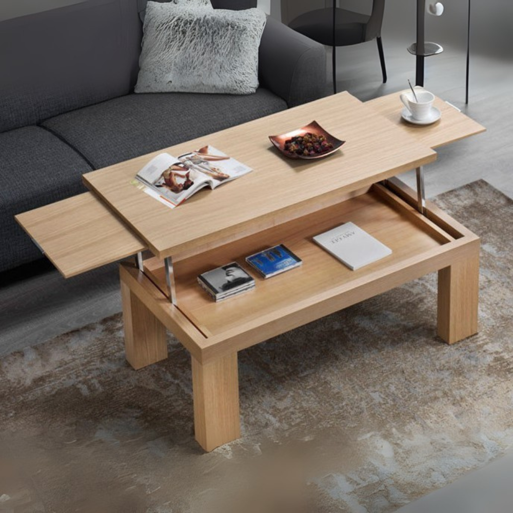 Mesa centro de diseño elevable y extensible