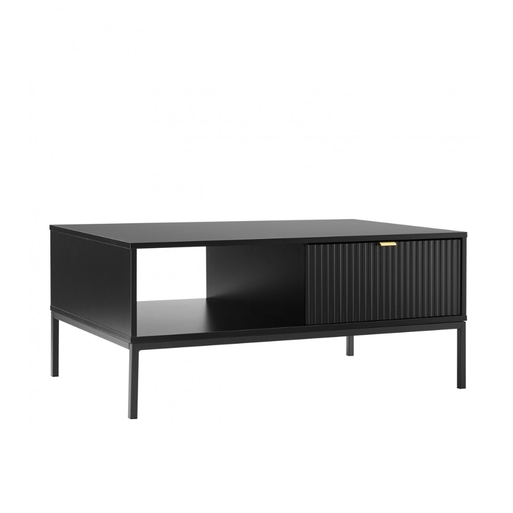 Mesa de Centro MDF y Melamina Lacada en Negro