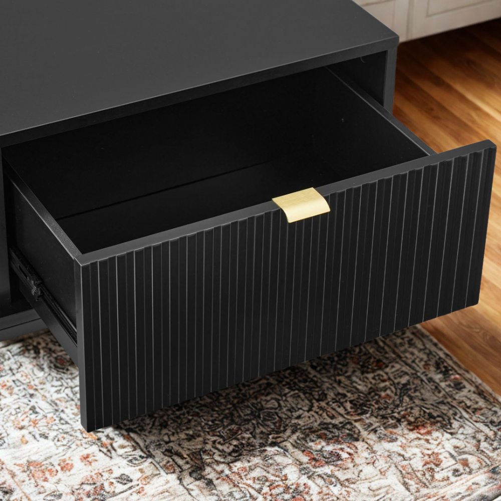 Mesa de Centro MDF y Melamina Lacada en Negro